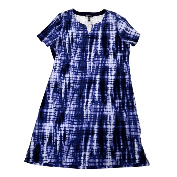 Ellen Tracy Dresses & Skirts - ELLEN TRACY Blue and White Tie-Dye casual Dress size large